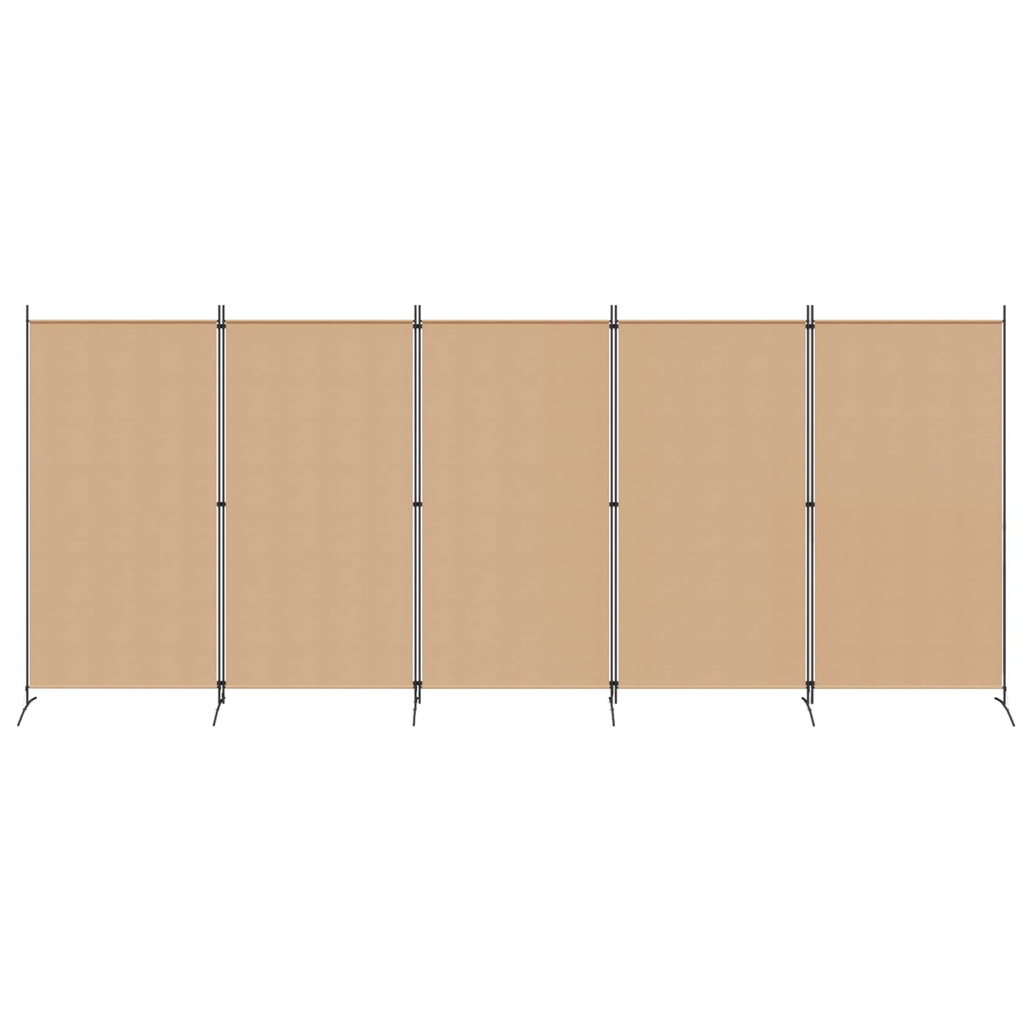 5-Panel Room Divider Beige 433 x 180 cm Fabric