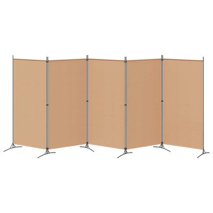 5-Panel Room Divider Beige 433 x 180 cm Fabric