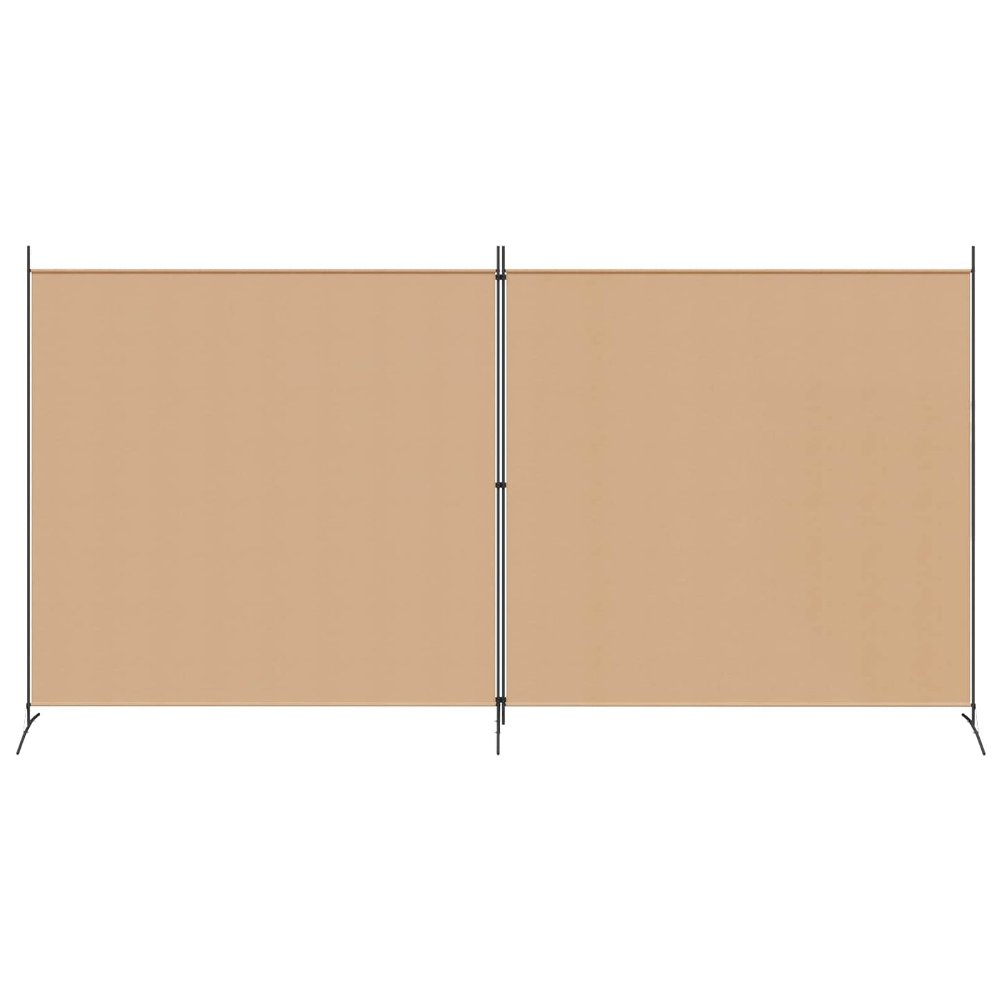 2-Panel Room Divider Beige 348 x 180 cm Fabric
