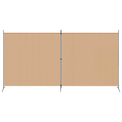 2-Panel Room Divider Beige 348 x 180 cm Fabric