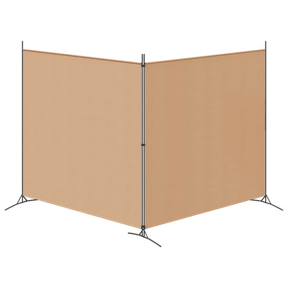 2-Panel Room Divider Beige 348 x 180 cm Fabric