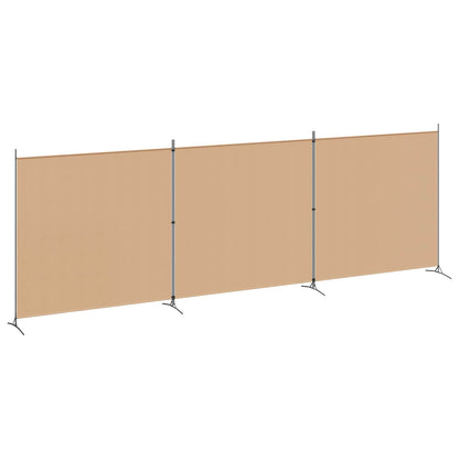 4-Panel Room Divider Beige 525 x 180 cm Fabric