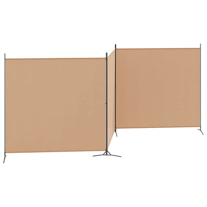 4-Panel Room Divider Beige 525 x 180 cm Fabric