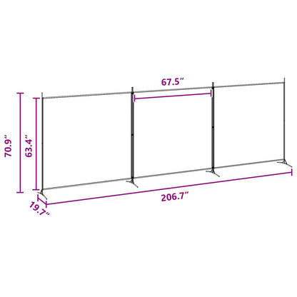 4-Panel Room Divider Beige 525 x 180 cm Fabric