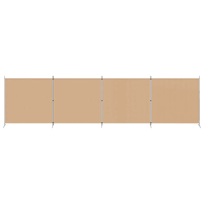 4-Panel Room Divider Beige 698 x 180 cm Fabric