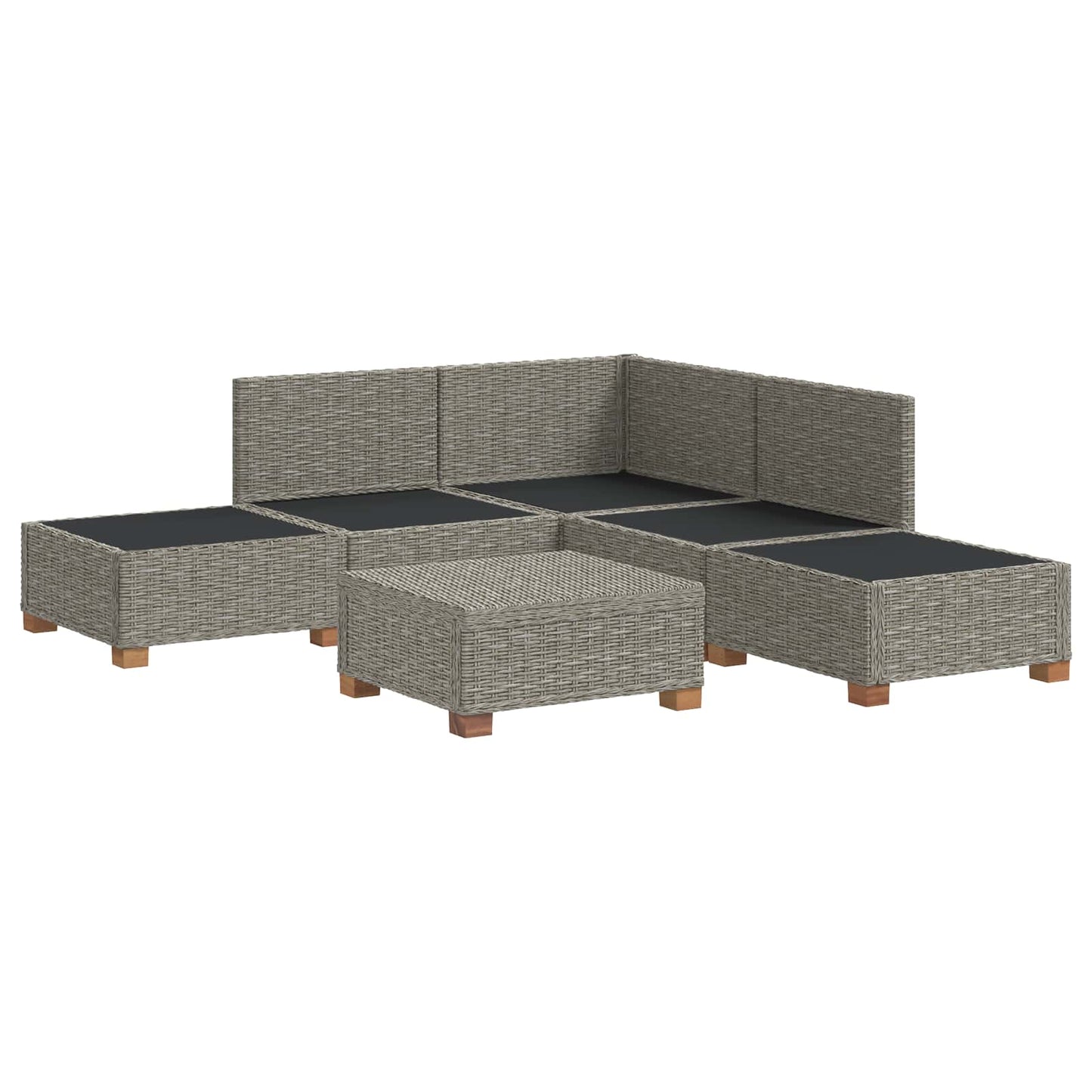 6 pcs Rattan Lounge Set with Cushions GENDT Natural Rattan