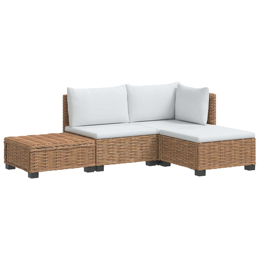4 pcs Rattan Lounge Set with Cushions GENDT Natural Rattan