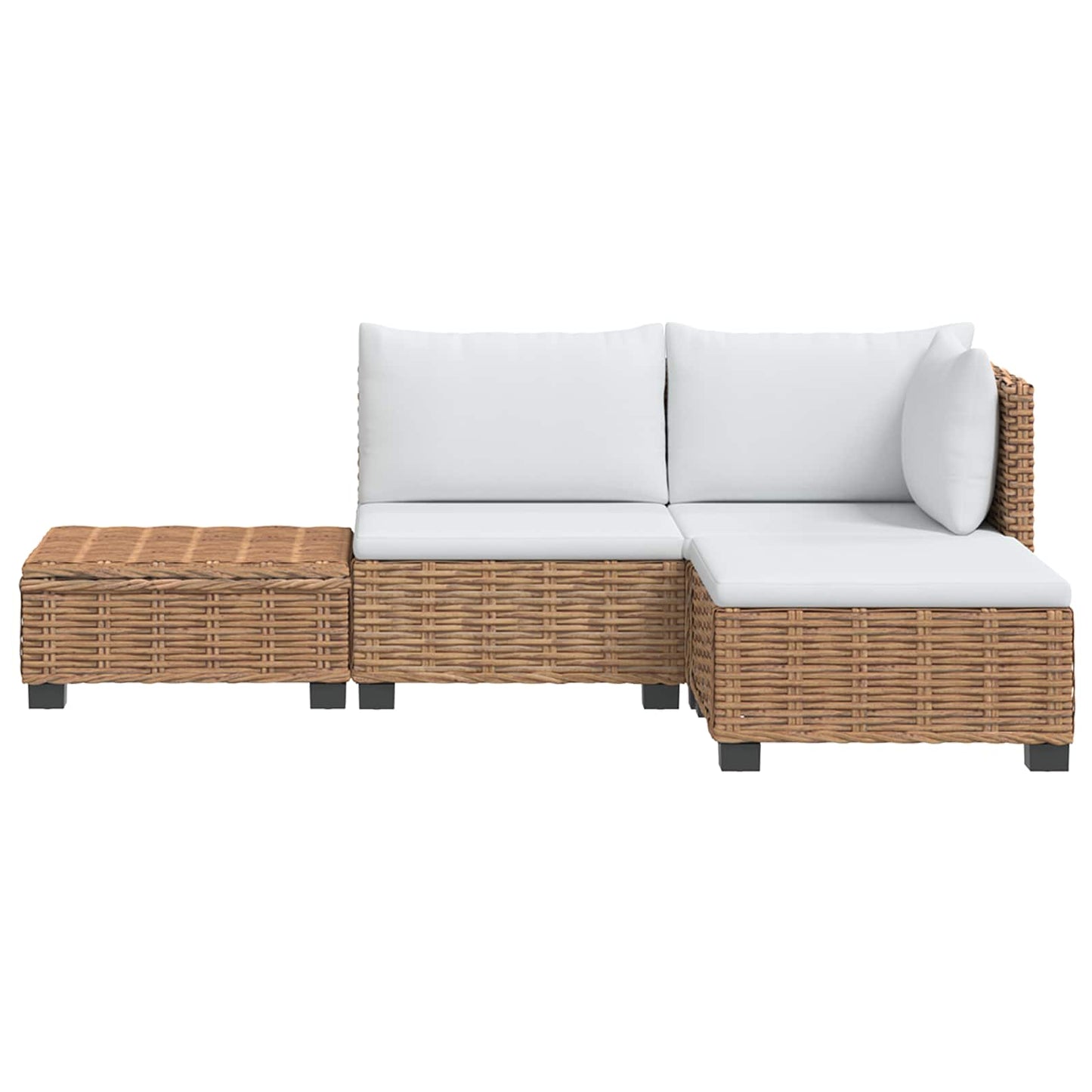 4 pcs Rattan Lounge Set with Cushions GENDT Natural Rattan