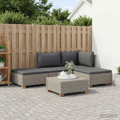4 pcs Rattan Lounge Set with Cushions GENDT Natural Rattan
