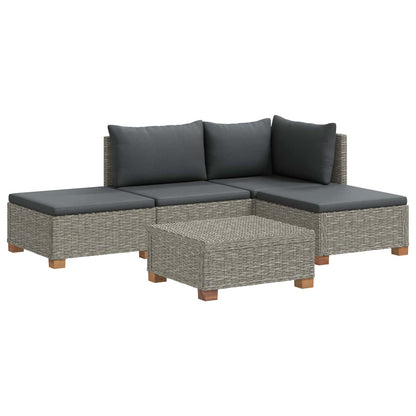 4 pcs Rattan Lounge Set with Cushions GENDT Natural Rattan