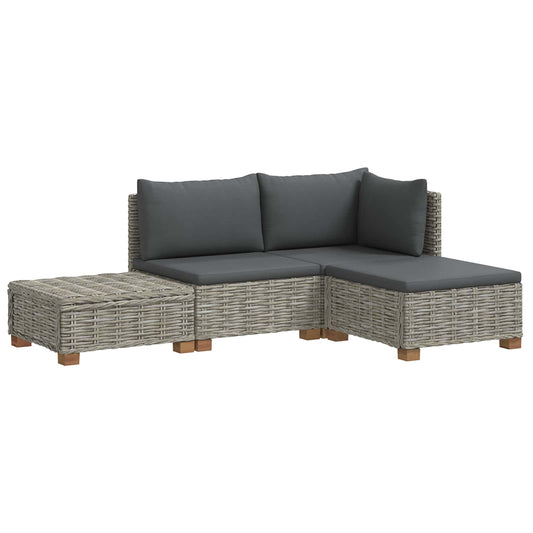 4 pcs Rattan Lounge Set with Cushions GENDT Natural Rattan