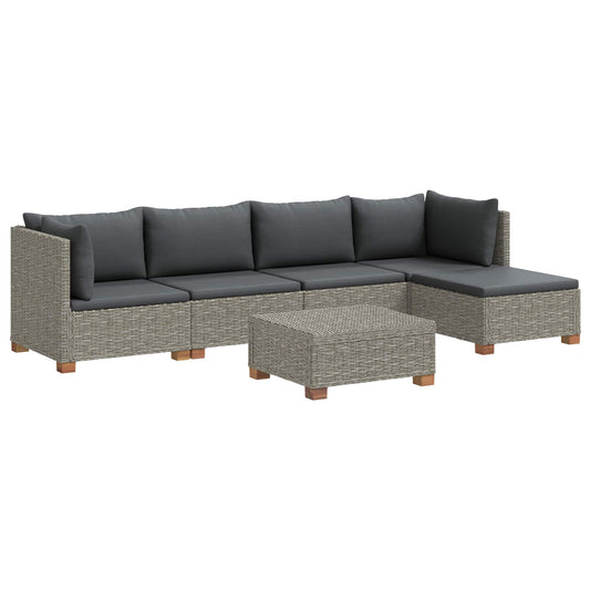 6 pcs Rattan Lounge Set with Cushions GENDT Natural Rattan