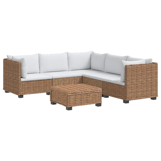 6 pcs Rattan Lounge Set with Cushions GENDT Natural Rattan