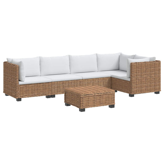 6 pcs Rattan Lounge Set with Cushions GENDT Natural Rattan