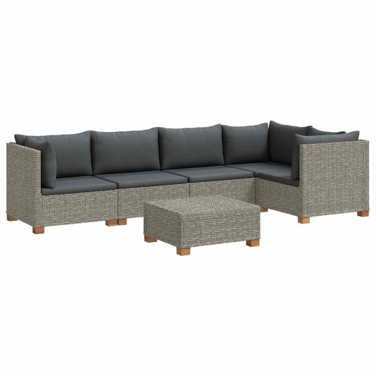 6 pcs Rattan Lounge Set with Cushions GENDT Natural Rattan
