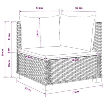 2 pcs Rattan Lounge Set with Cushions GENDT Natural Rattan