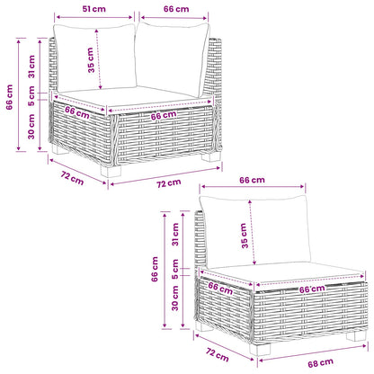 4 pcs Rattan Lounge Set with Cushions GENDT Natural Rattan