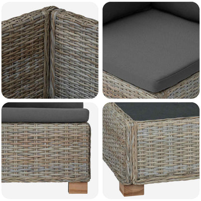 4 pcs Rattan Lounge Set with Cushions GENDT Natural Rattan