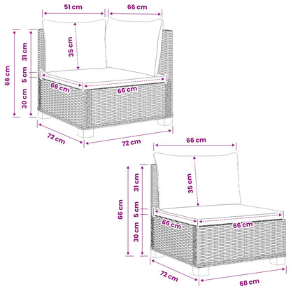 4 pcs Rattan Lounge Set with Cushions GENDT Natural Rattan
