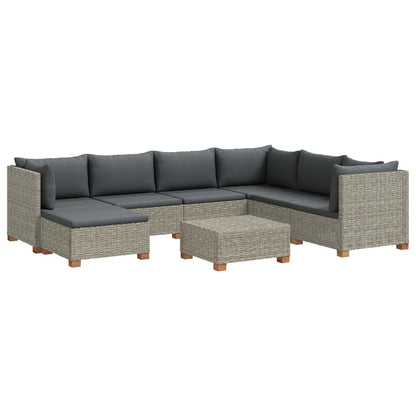 8 pcs Rattan Lounge Set with Cushions GENDT Natural Rattan