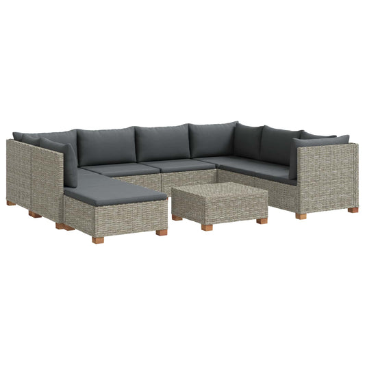 9 pcs Rattan Lounge Set with Cushions GENDT Natural Rattan
