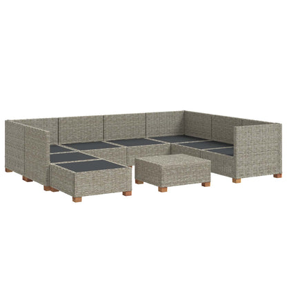 9 pcs Rattan Lounge Set with Cushions GENDT Natural Rattan