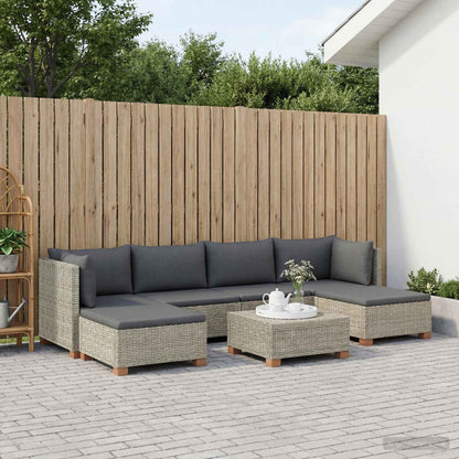 7 pcs Rattan Lounge Set with Cushions GENDT Natural Rattan