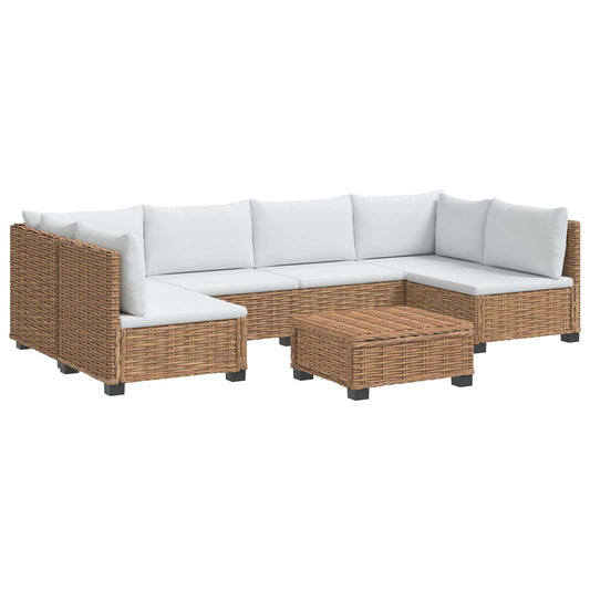 7 pcs Rattan Lounge Set with Cushions GENDT Natural Rattan