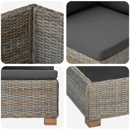 6 pcs Rattan Lounge Set with Cushions GENDT Natural Rattan