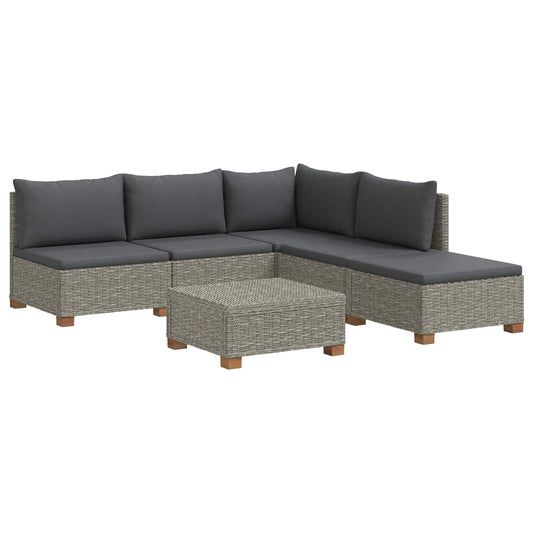 6 pcs Rattan Lounge Set with Cushions GENDT Natural Rattan