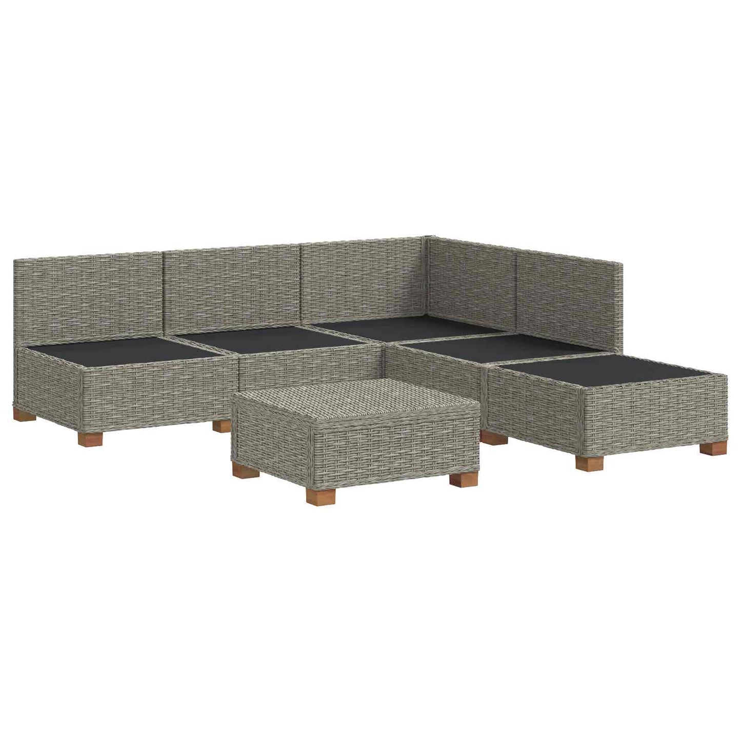 6 pcs Rattan Lounge Set with Cushions GENDT Natural Rattan