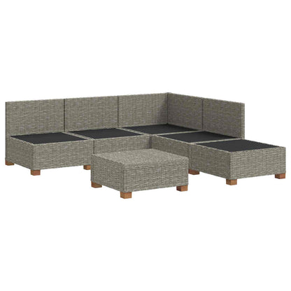 6 pcs Rattan Lounge Set with Cushions GENDT Natural Rattan