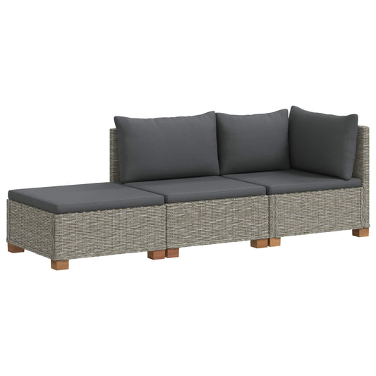 3 pcs Rattan Lounge Set with Cushions GENDT Natural Rattan