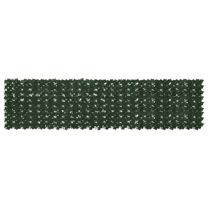 Balcony Screen with Leaves Dark Green 300 x 75 cm
