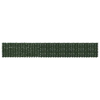 Balcony Screen with Leaves Dark Green 500 x 75 cm