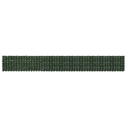 Balcony Screen with Leaves Dark Green 600 x 75 cm