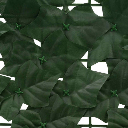 Balcony Screen with Leaves Dark Green 400 x 100 cm
