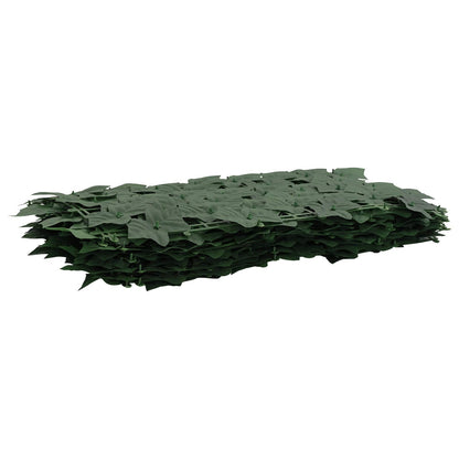Balcony Screen with Leaves Dark Green 400 x 100 cm
