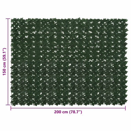 Balcony Screen with Leaves Dark Green 200 x 150 cm