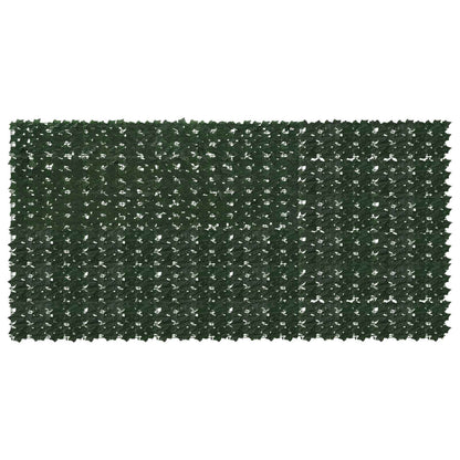 Balcony Screen with Leaves Dark Green 300 x 150 cm