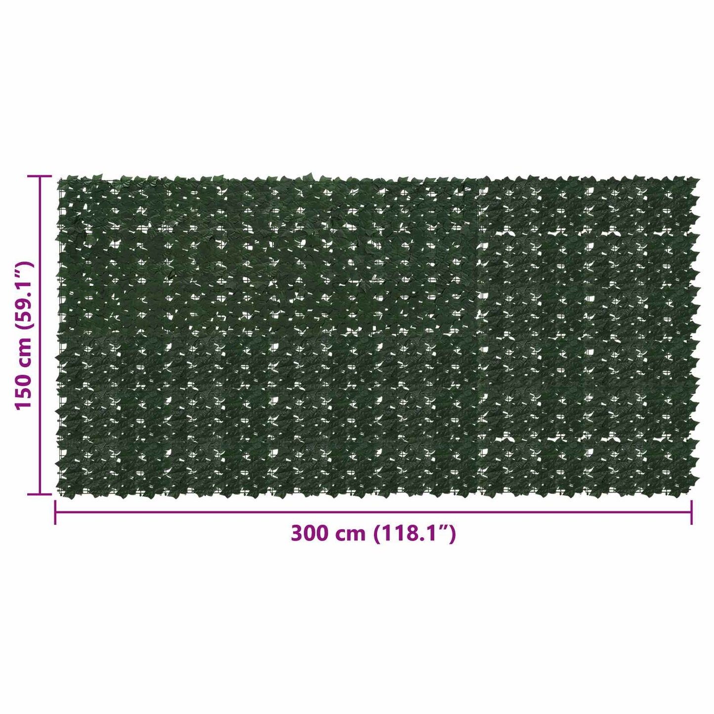 Balcony Screen with Leaves Dark Green 300 x 150 cm