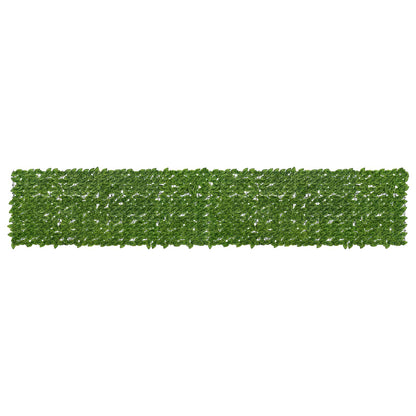 Balcony Screen with Leaves Green and Yellow 400 x 75 cm