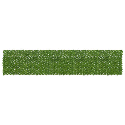 Balcony Screen with Leaves Green and Yellow 500 x 100 cm