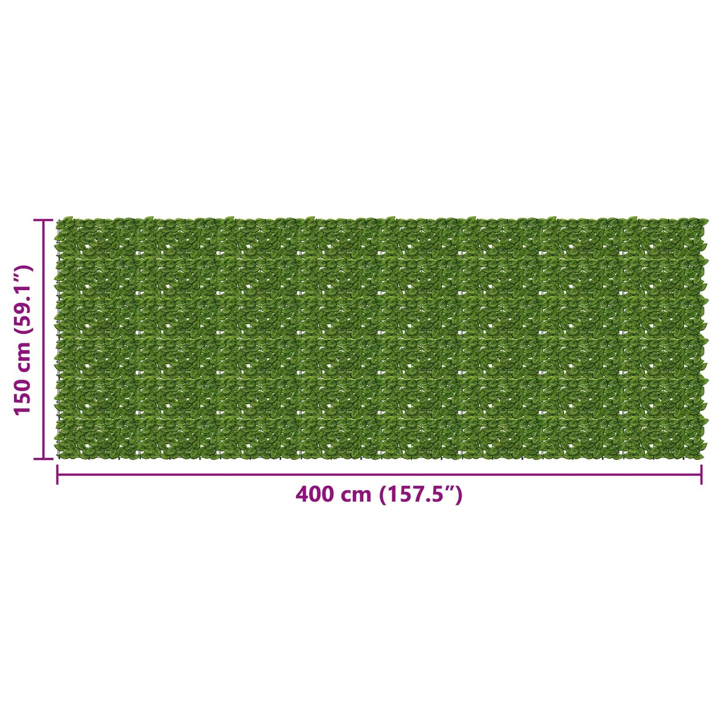 Balcony Screen with Leaves Green and Yellow 400 x 150 cm