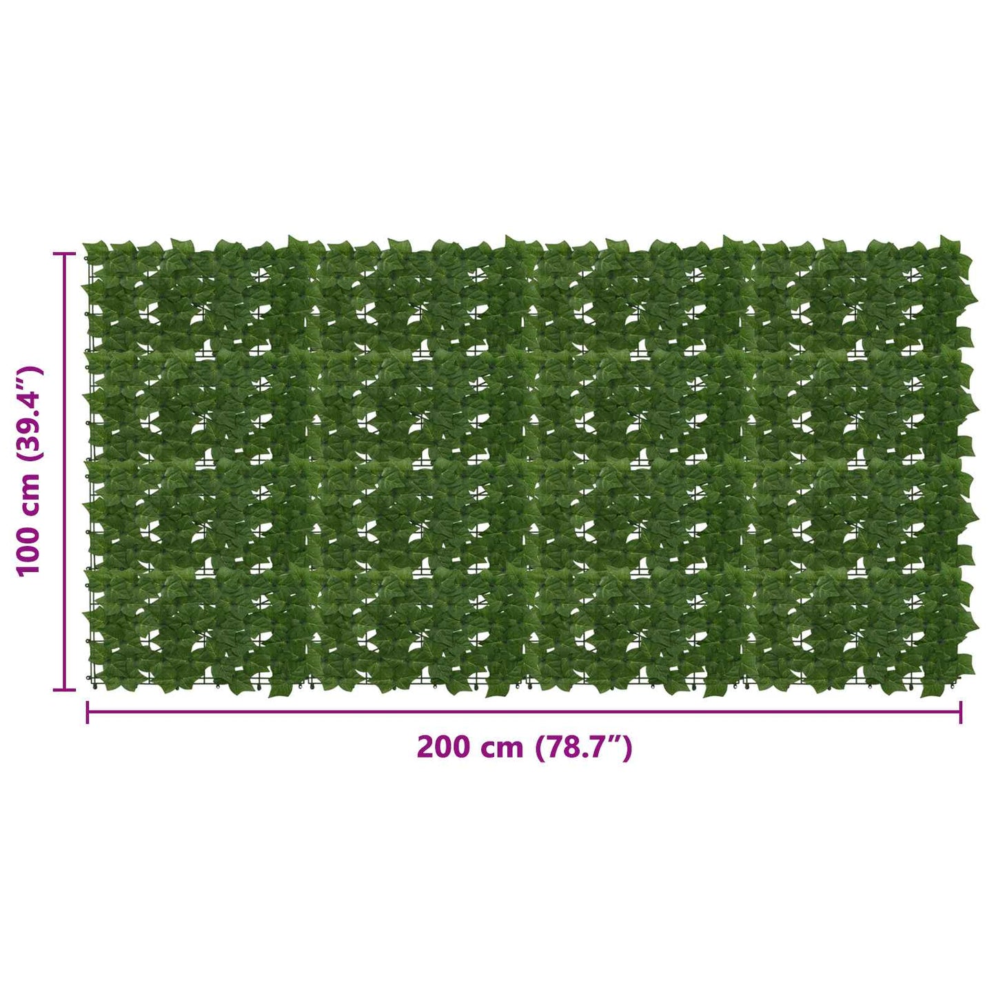 Balcony Screen with Leaves Green 200 x 100 cm