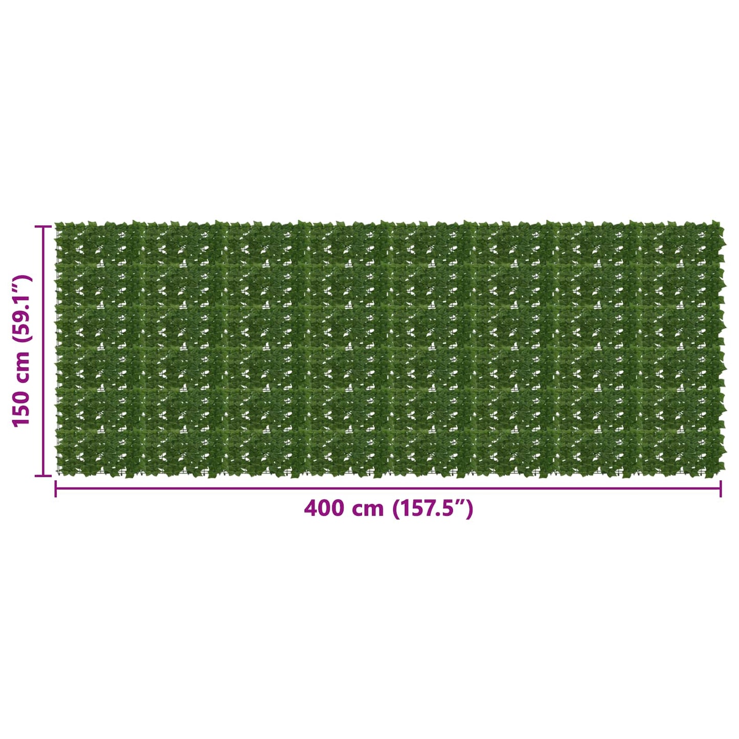 Balcony Screen with Leaves Green 400 x 150 cm