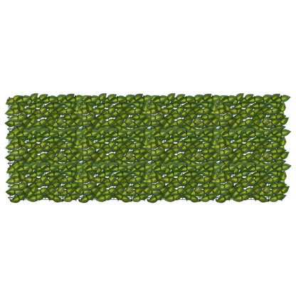 Balcony Screen with Leaves Green and Yellow 200 x 75 cm
