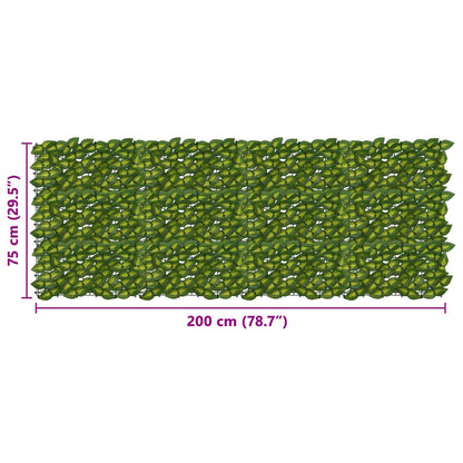 Balcony Screen with Leaves Green and Yellow 200 x 75 cm
