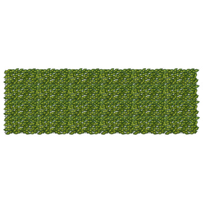Balcony Screen with Leaves Green and Yellow 300 x 100 cm
