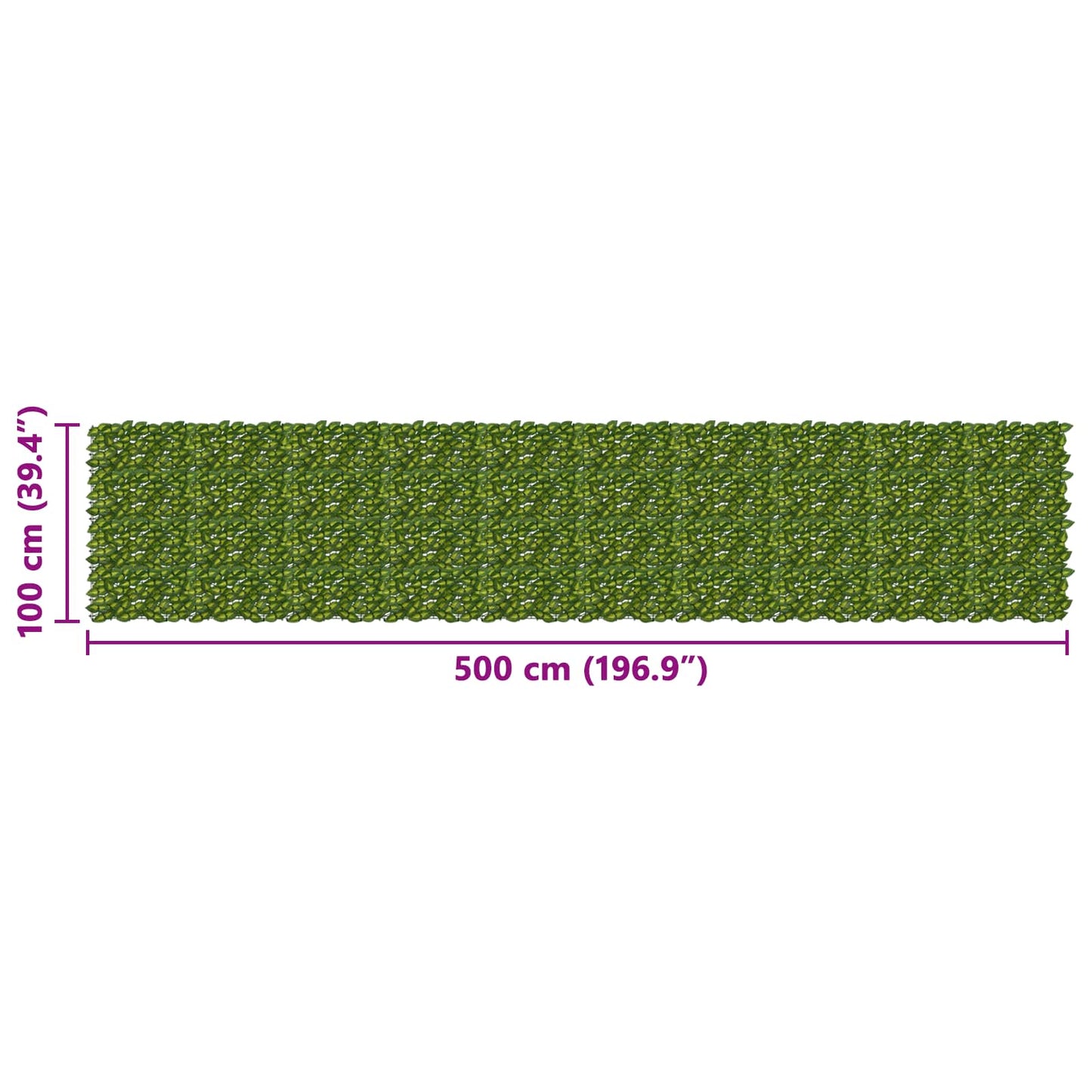 Balcony Screen with Leaves Green and Yellow 500 x 100 cm